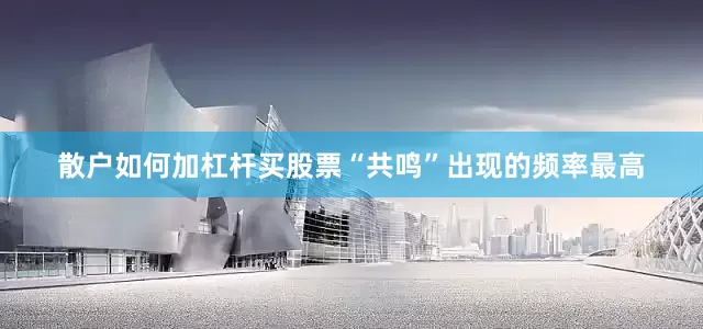 散户如何加杠杆买股票“共鸣”出现的频率最高